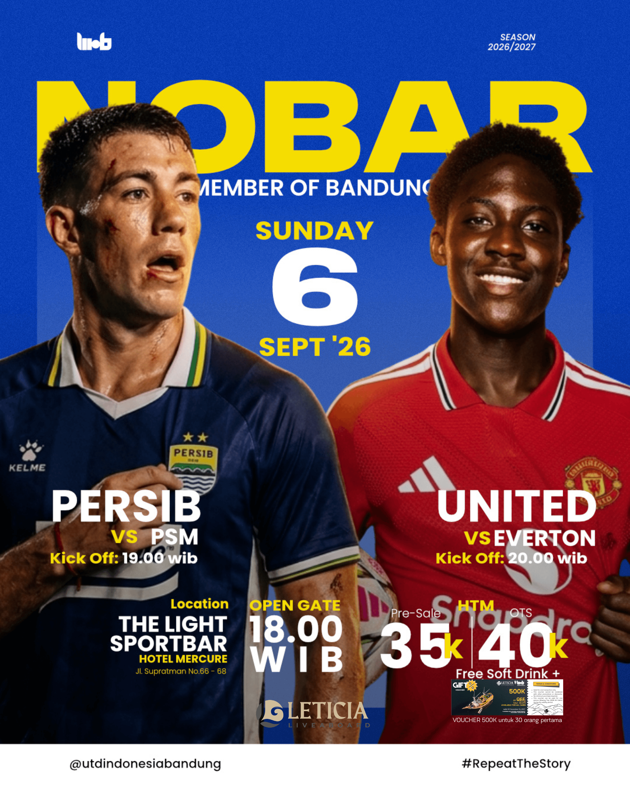 NOBAR MOB GW 3 (Manchester United vs Everton) + PERSIB vs PSM poster