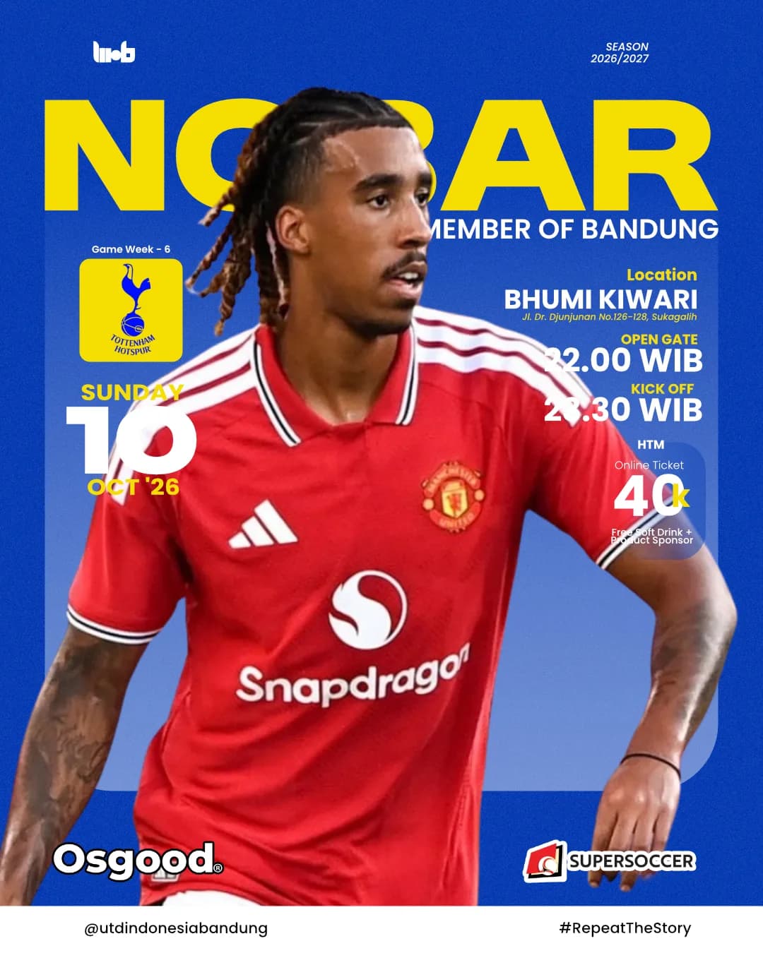 NOBAR MOB GW 6 (Manchester United vs Tottenham) poster