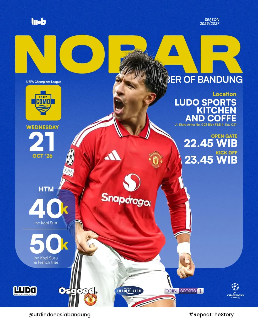 NOBAR MOB UCL GW3 (Man. United vs Como) poster
