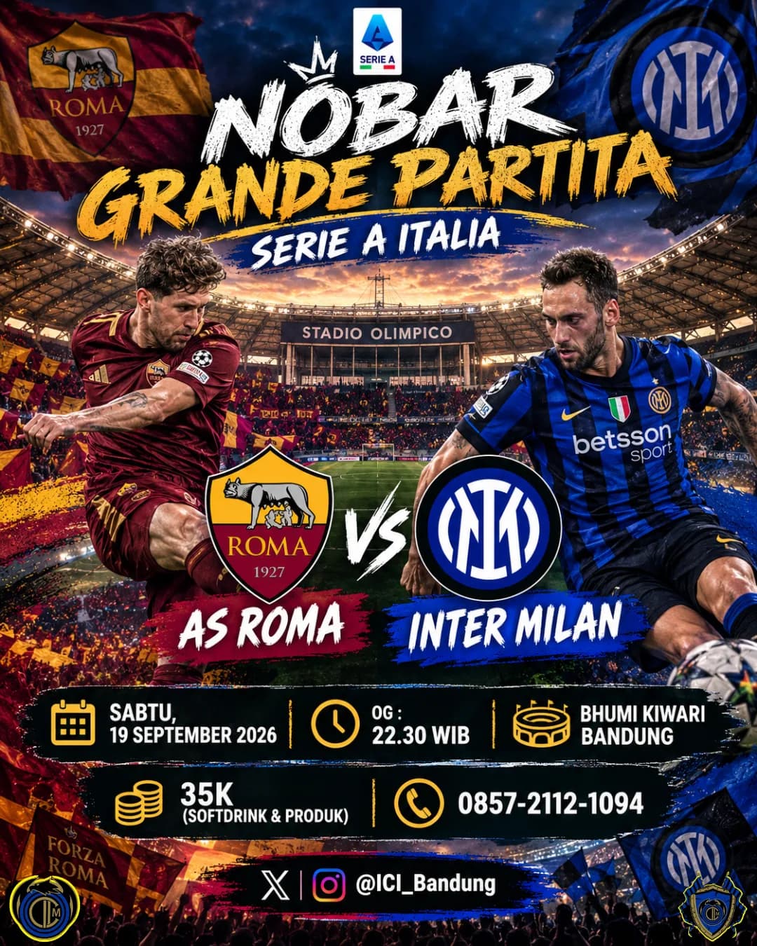 NOBAR GRANDE PARTITA ROMA V INTER poster