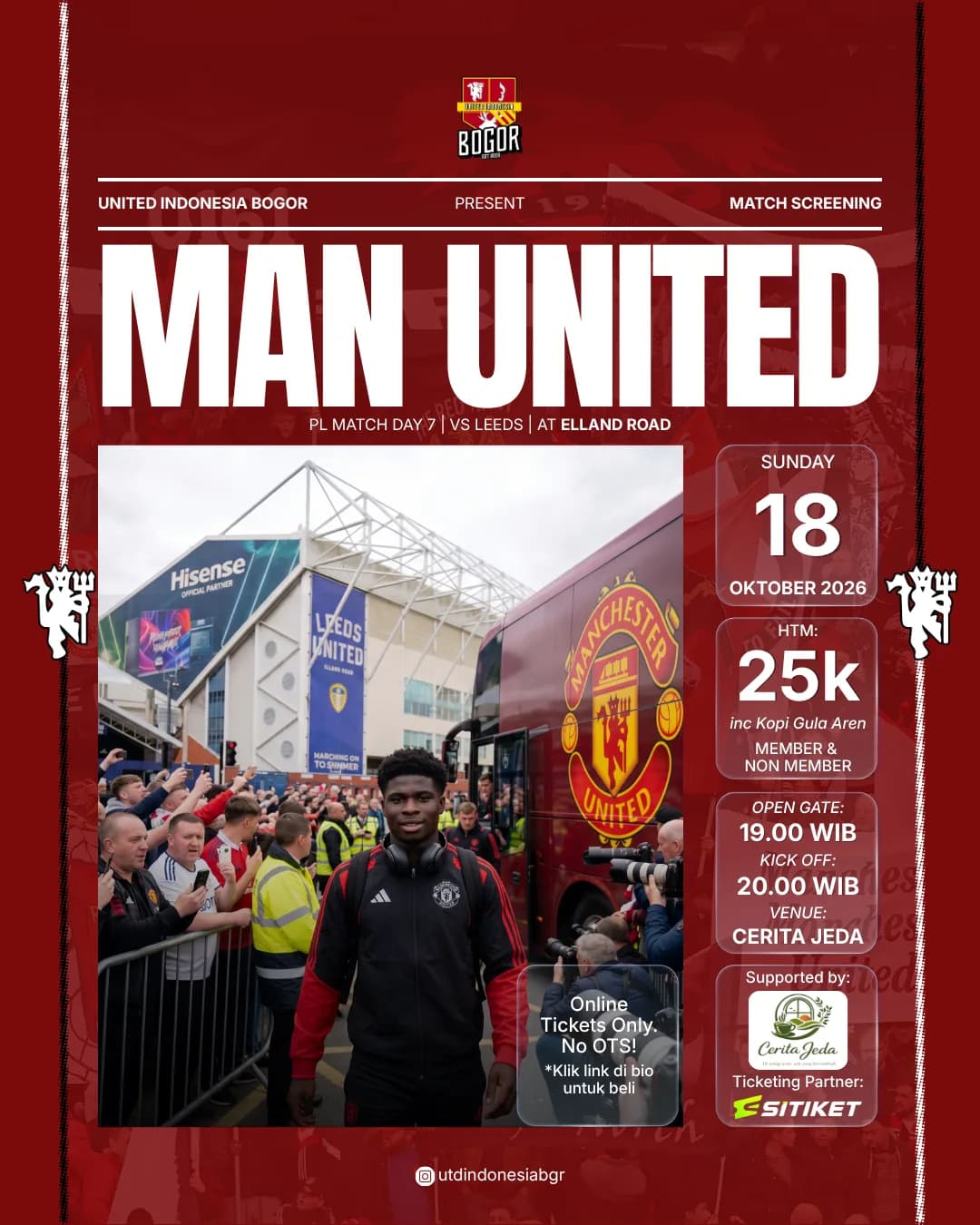 MATCH SCREENING UIB PL MD 7 (LEEDS VS MAN UNITED) poster